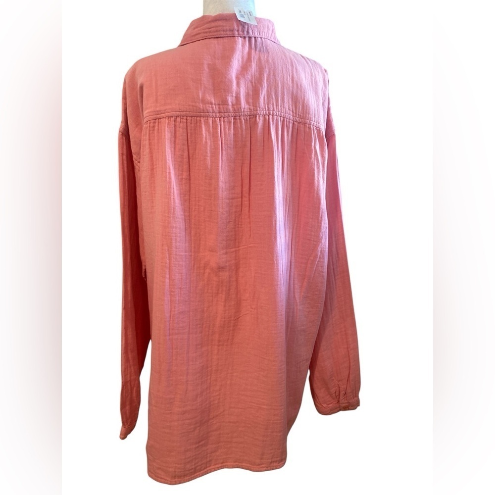 Mododoc Women's Pink Button-Up Shirt,Size XLarge 100% Cotton Long Sleeve,Collar - Picture 4 of 8